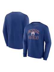 Fanatics Blue NHL Edmonton Oilers Heritage Crew Sweat Top - Image 1 of 3