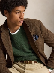 Polo Ralph Lauren Green Wool Cashmere Cable Knit Crew Neck Jumper - Image 4 of 5