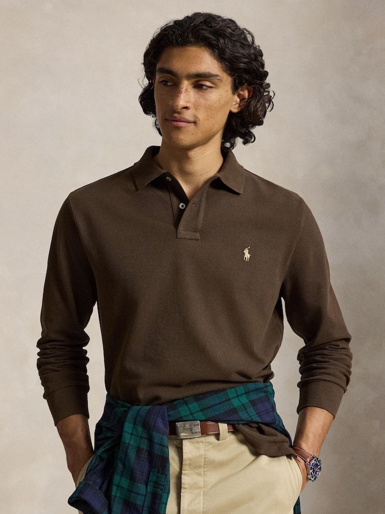 Polo Ralph Lauren Brown Long Sleeve Polo Shirt - Image 1 of 4
