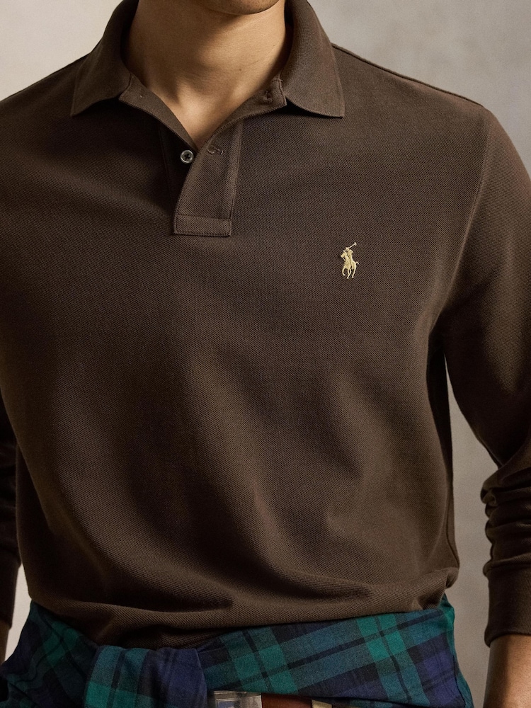 Polo Ralph Lauren Brown Long Sleeve Polo Shirt - Image 4 of 4