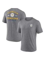 Fanatics Grey NHL Pittsburgh Penguins Heritage Triblend T-Shirt - Image 1 of 3