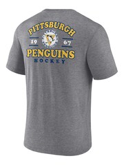 Fanatics Grey NHL Pittsburgh Penguins Heritage Triblend T-Shirt - Image 3 of 3