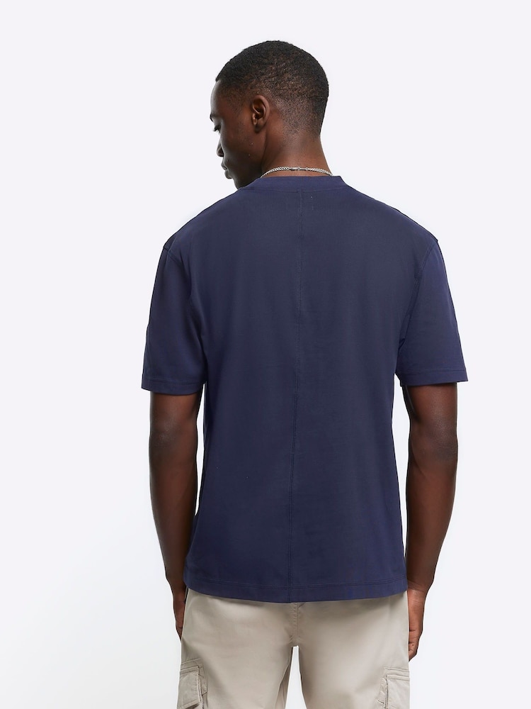 River Island Blue Studio Regular Fit T-Shirt - Image 2 of 4