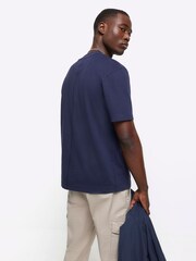 River Island Blue Studio Regular Fit T-Shirt - Image 3 of 4