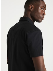 River Island Black Muscle Fit Textured 100% Cotton Shirt - Image 3 of 5