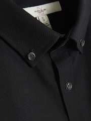 River Island Black Muscle Fit Textured 100% Cotton Shirt - Image 5 of 5