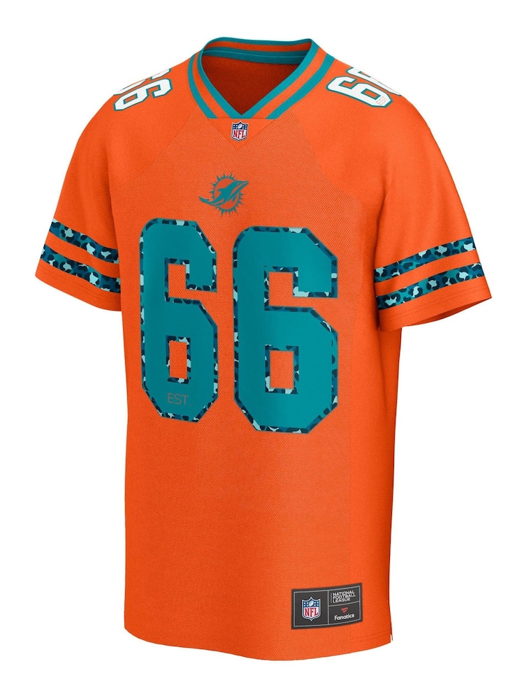 Fanatics  NFL Miami Dolphins Orange Print Foundations Jersey - Image 2 of 3