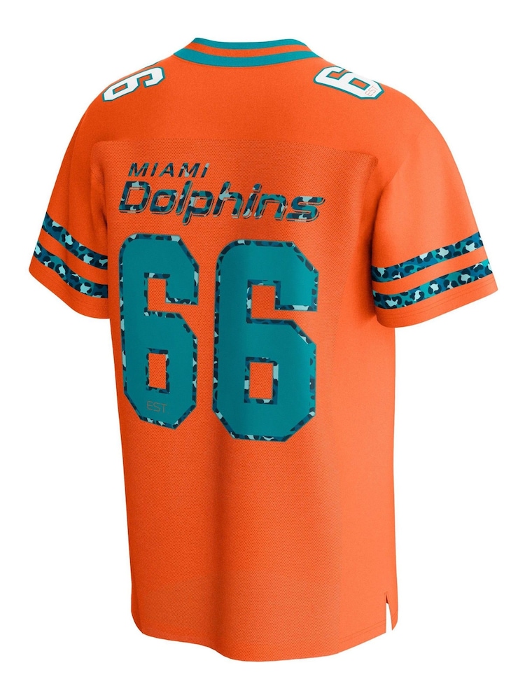 Fanatics  NFL Miami Dolphins Orange Print Foundations Jersey - Image 3 of 3
