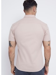 River Island Pink Muscle Fit Textured 100% Cotton Shirt - Image 2 of 4