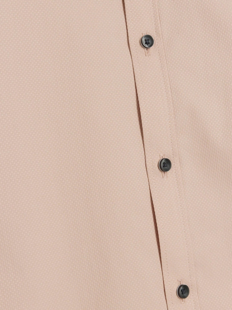 River Island Pink Muscle Fit Textured 100% Cotton Shirt - Image 4 of 4