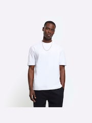 River Island White Regular Fit Studio 100% Cotton T-Shirt - Image 1 of 4