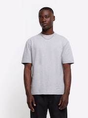 River Island Grey Studio Regular Fit T-Shirt - Image 1 of 4
