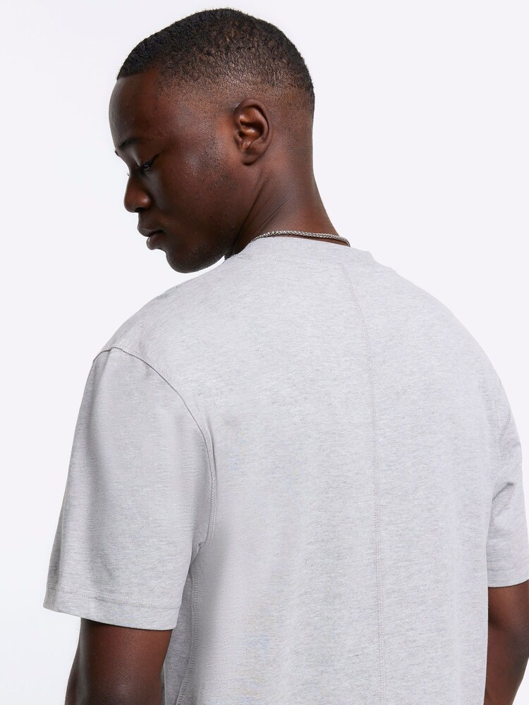 River Island Grey Studio Regular Fit T-Shirt - Image 3 of 4