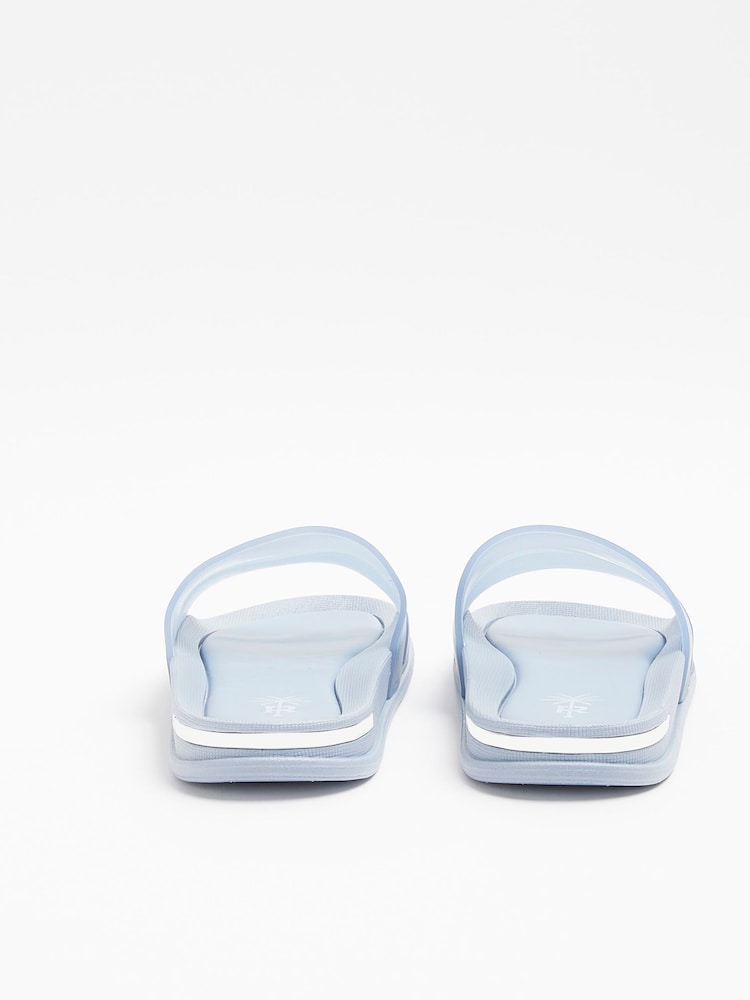 River Island Blue Mesh Heel Clip Sliders - Image 2 of 4 River Island Blue Mesh Heel Clip Sliders - Image 2 of 4