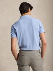 Polo Ralph Lauren Blue Custom Fit Mesh Pique Polo Shirt - Image 3 of 6