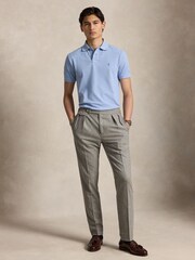 Polo Ralph Lauren Blue Custom Fit Mesh Pique Polo Shirt - Image 4 of 6