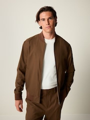 rjava - ozek kroj Flannel Bomber jakna; suknjič - Slika 1 iz 10
