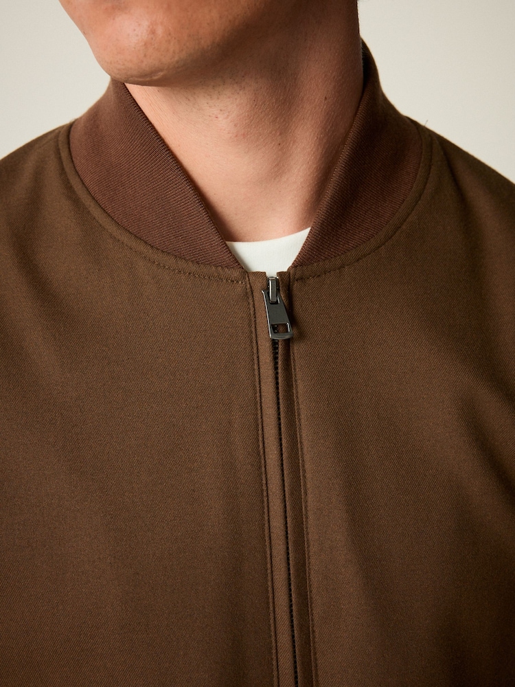 Braun - Slim-Fit-Flanell-Bomberjacke - Image 2 of 8