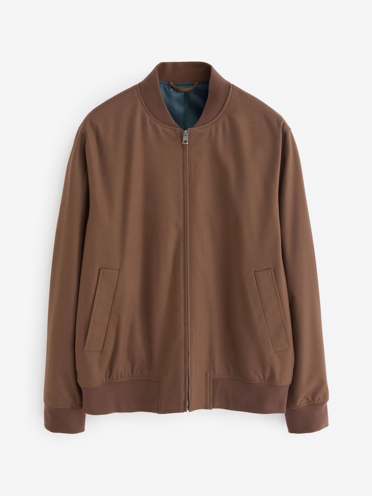 Braun - Slim-Fit-Flanell-Bomberjacke - Image 4 of 8