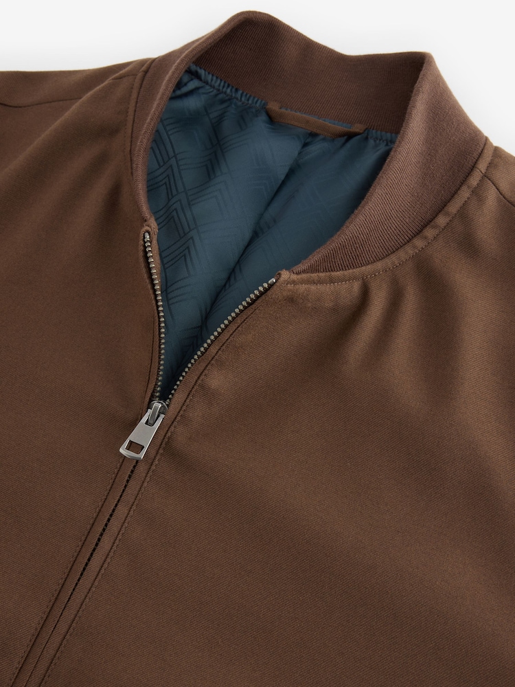 Braun - Slim-Fit-Flanell-Bomberjacke - Image 5 of 8