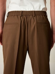 Brown Smart Flannel Slim Fit Trousers - Image 5 of 9