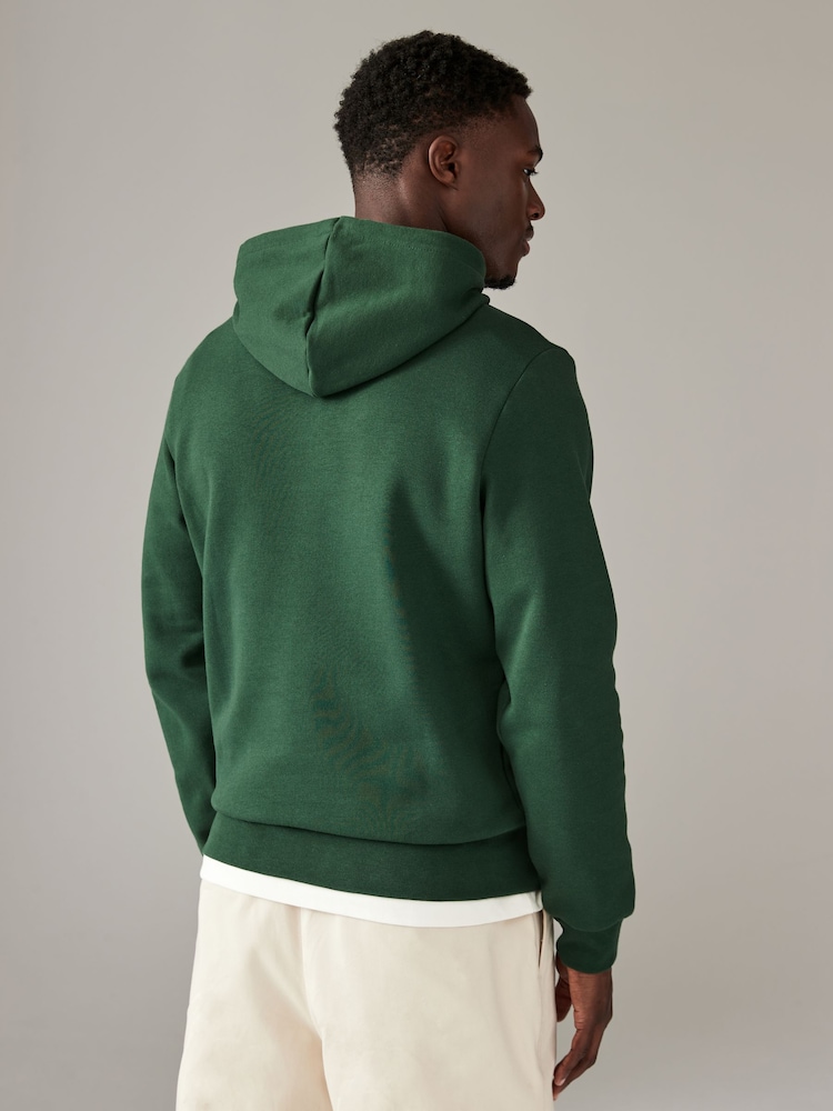 Lacoste Logo Cotton Hoodie - Image 2 of 4