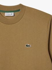 Коричневый - Lacoste классический флисовый свитшот - Изображение 10 из 10