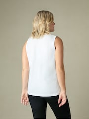 Live Unlimited White Curve 100% Cotton Slub V-Neck Vest - Image 2 of 5