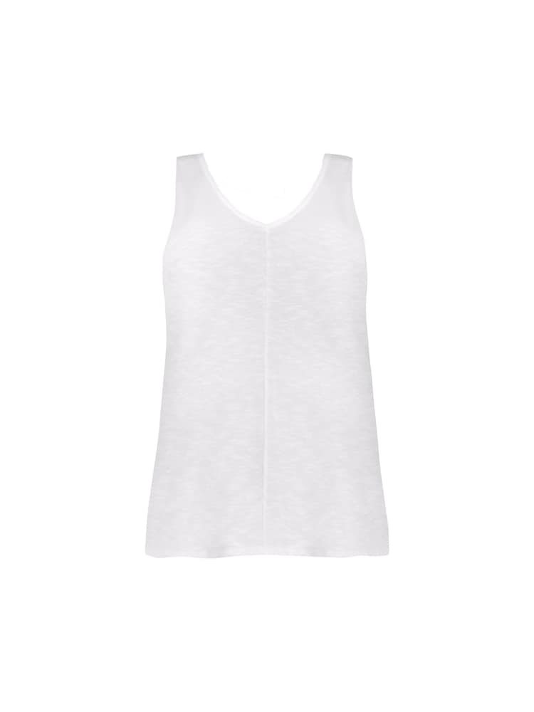 Live Unlimited White Curve 100% Cotton Slub V-Neck Vest - Image 5 of 5