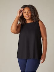 Live Unlimited Black Curve 100% Cotton Slub Round Neck Vest - Image 1 of 4