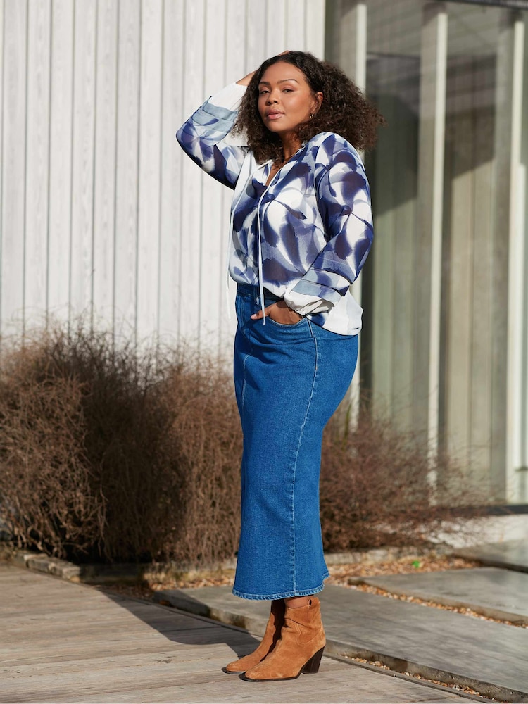 Live Unlimited Blue Curve Denim Skirt - Image 2 of 3