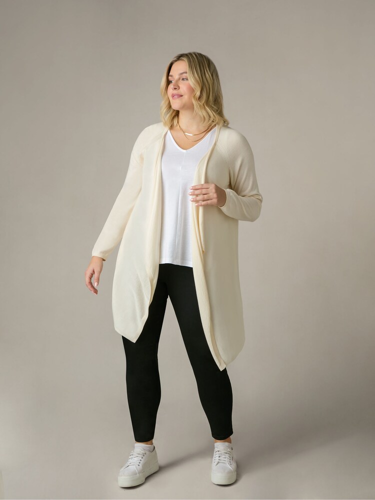Live Unlimited Natural Curve Knitted Waterfall Cardigan - Image 1 of 5 Live Unlimited Natural Curve Knitted Waterfall Cardigan - Image 1 of 5