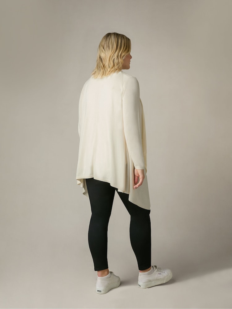 Live Unlimited Natural Curve Knitted Waterfall Cardigan - Image 2 of 5 Live Unlimited Natural Curve Knitted Waterfall Cardigan - Image 2 of 5