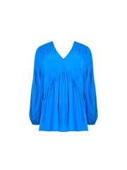 Live Unlimited Blue Curve Ruched Front Blouse - Image 8 of 8