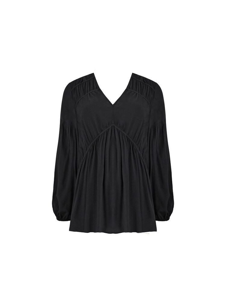 Live Unlimited Black Curve Ruched Front Blouse - Image 4 of 4 Live Unlimited Black Curve Ruched Front Blouse - Image 4 of 4