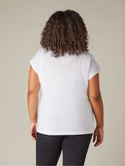 Live Unlimited White Curve 100% Cotton Slub Scoop Neck T-Shirt - Image 2 of 7