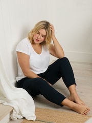 Live Unlimited White Curve 100% Cotton Slub Scoop Neck T-Shirt - Image 5 of 7