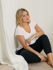 Live Unlimited White Curve 100% Cotton Slub Scoop Neck T-Shirt - Image 6 of 7
