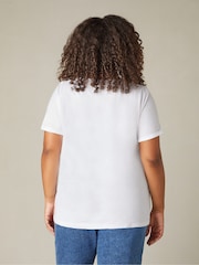 Camiseta de algodón flameado con cuello de pico en talla curva de Live Unlimited 100% - Imagen 2 de 6