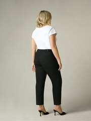 Live Unlimited Black Curve Tailored Button Detail Trousers - Image 2 of 6