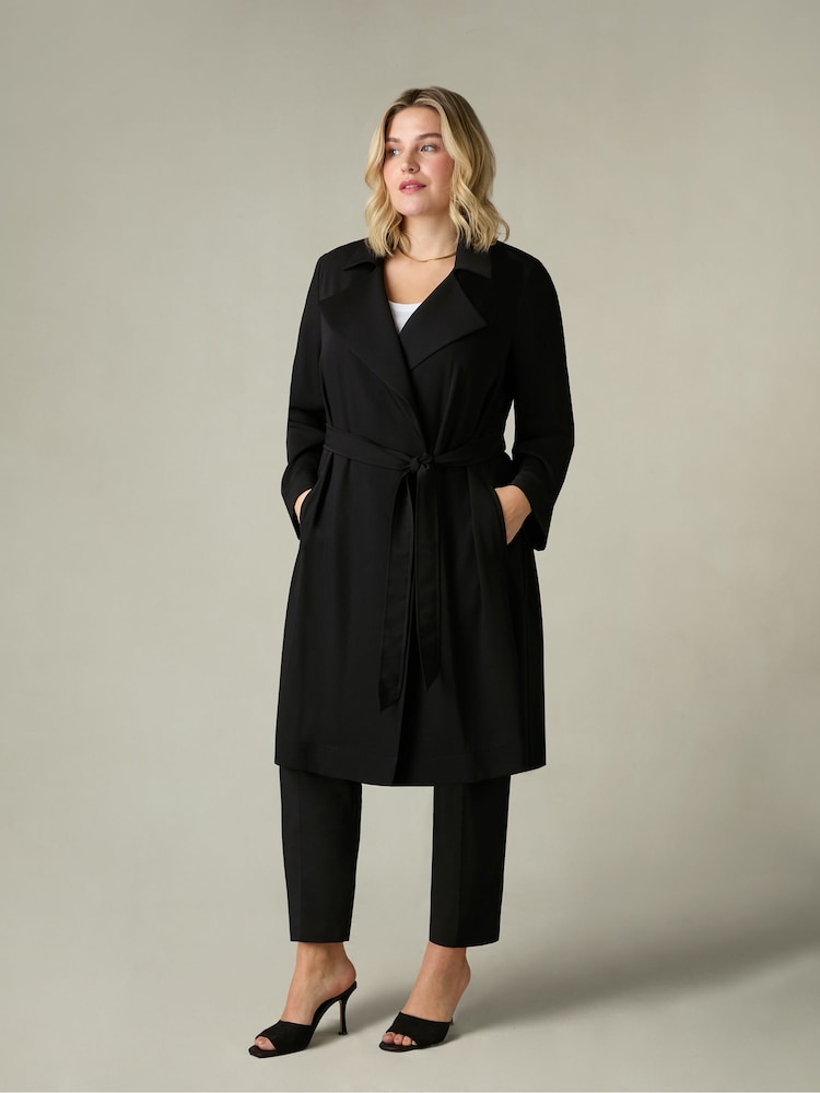 Live Unlimited Black Curve Relaxed Tailored Duster Coat - Image 2 of 6