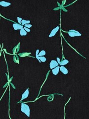 Live Unlimited Blue Curve Ditsy Print Jersey Pleat Front Top - Image 5 of 5
