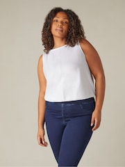 Live Unlimited White Curve 100% Cotton Slub Round Neck Vest - Image 1 of 4