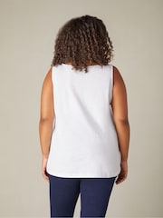 Live Unlimited White Curve 100% Cotton Slub Round Neck Vest - Image 2 of 4
