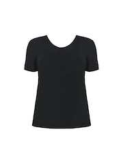 Live Unlimited Black Curve 100% Cotton Slub Scoop Neck T-Shirt - Image 4 of 4