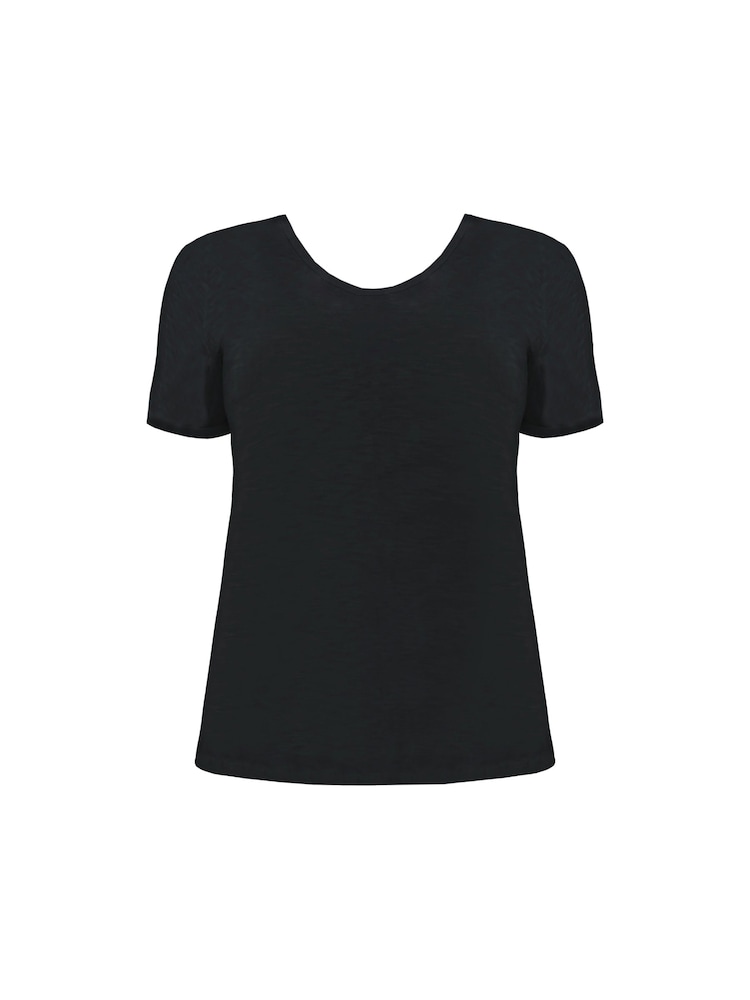 Live Unlimited Black Curve 100% Cotton Slub Scoop Neck T-Shirt - Image 4 of 4