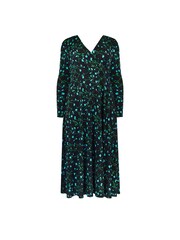 Live Unlimited Blue Curve Petite Ditsy Print Jersey Wrap Dress - Image 4 of 5
