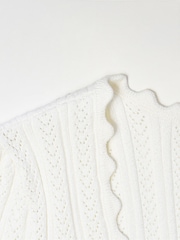 Ro&Zo White Scallop Neck Knit Top - Image 6 of 6
