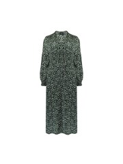 Live Unlimited Green Curve Ditsy Jersey Shirred Waist Dress - Image 8 of 8