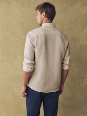 Barbour® Neutral Regular Fit 100% Linen Shirt - Image 3 of 4